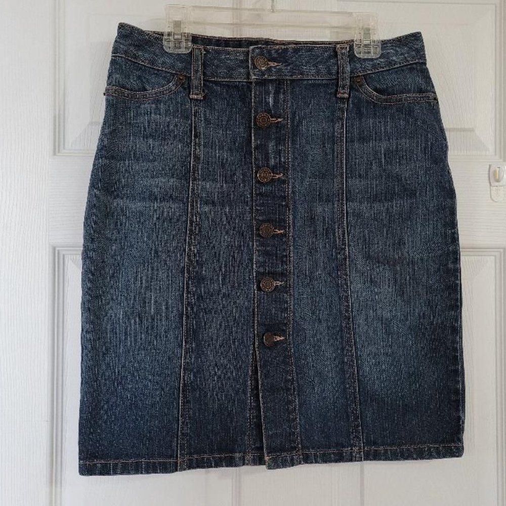 Banana Republic Women's Front Button Jean Skirt 0